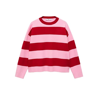 Block-Stripe Boxy Sweater