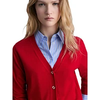 Cardigan à col en V mélange de Tencel