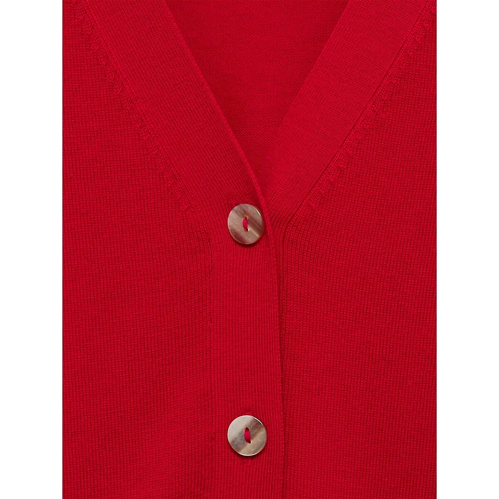 Cardigan à col en V mélange de Tencel