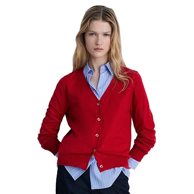 Cardigan à col en V mélange de Tencel