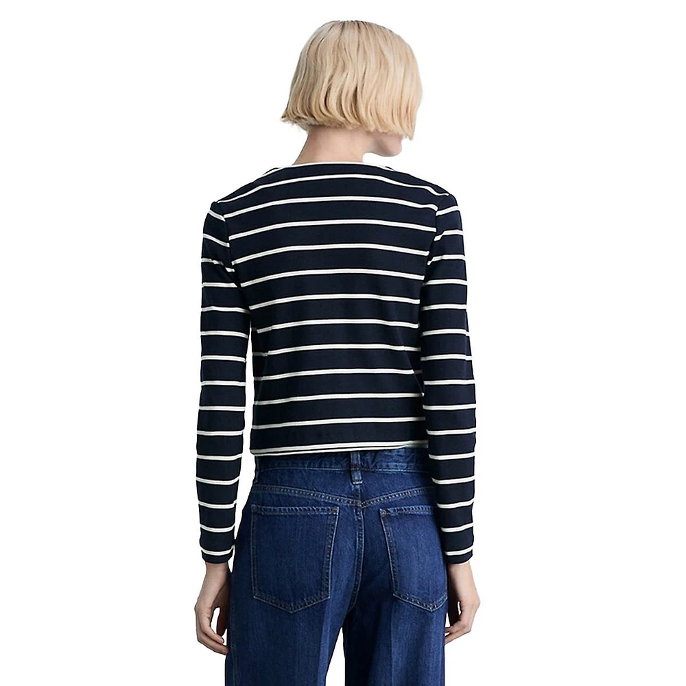 Porto Striped Crop Cardigan