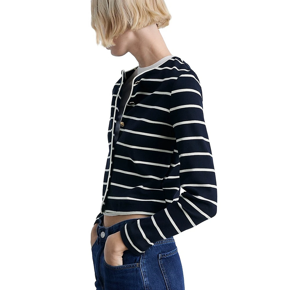 Porto Striped Crop Cardigan