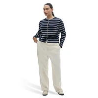 Porto Striped Crop Cardigan