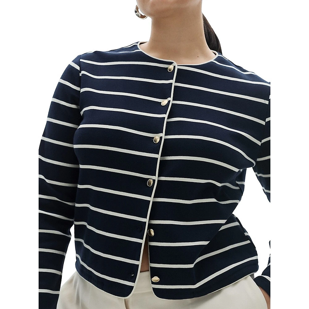 Porto Striped Crop Cardigan