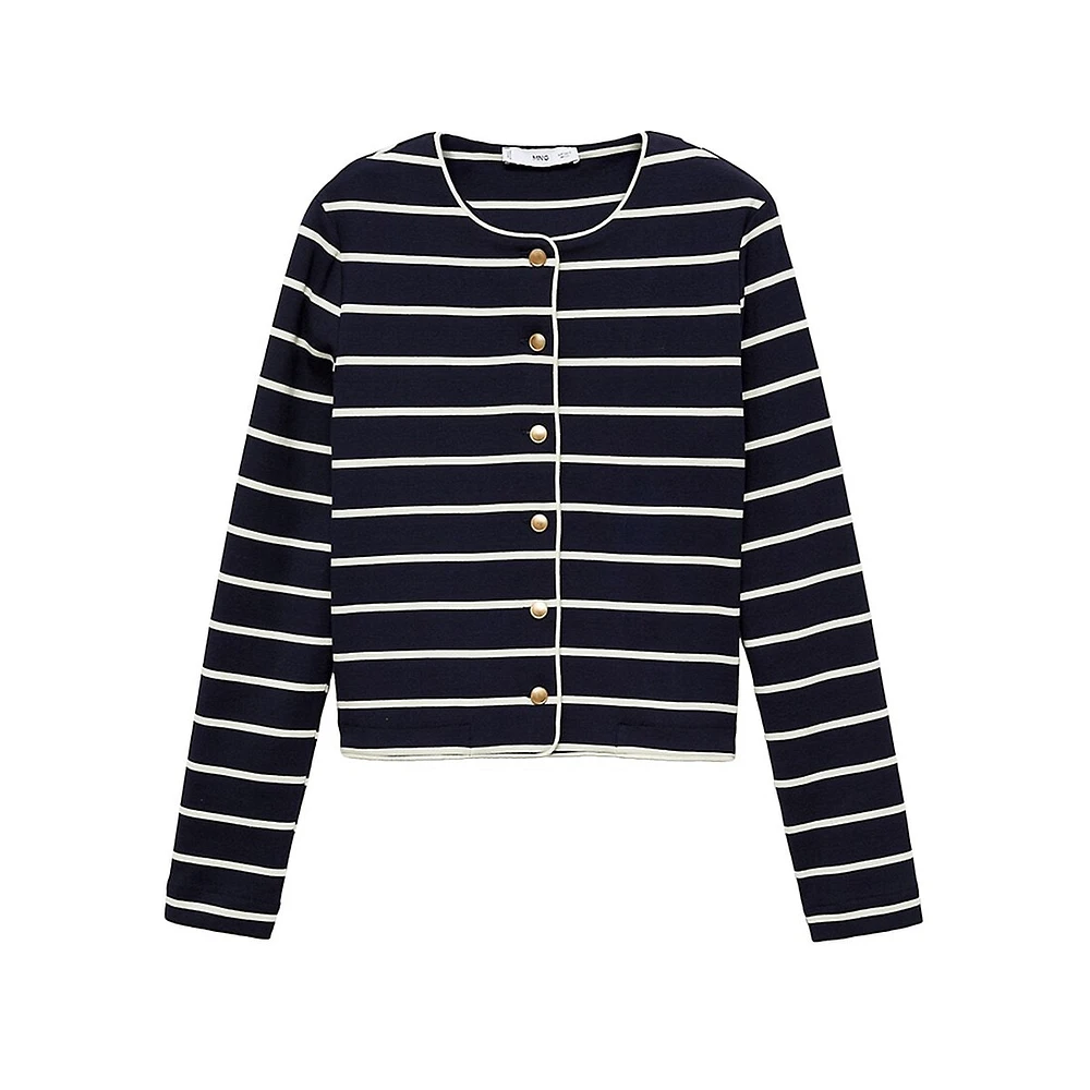 Porto Striped Crop Cardigan