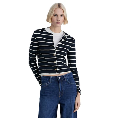 Porto Striped Crop Cardigan