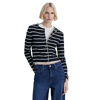 Porto Striped Crop Cardigan