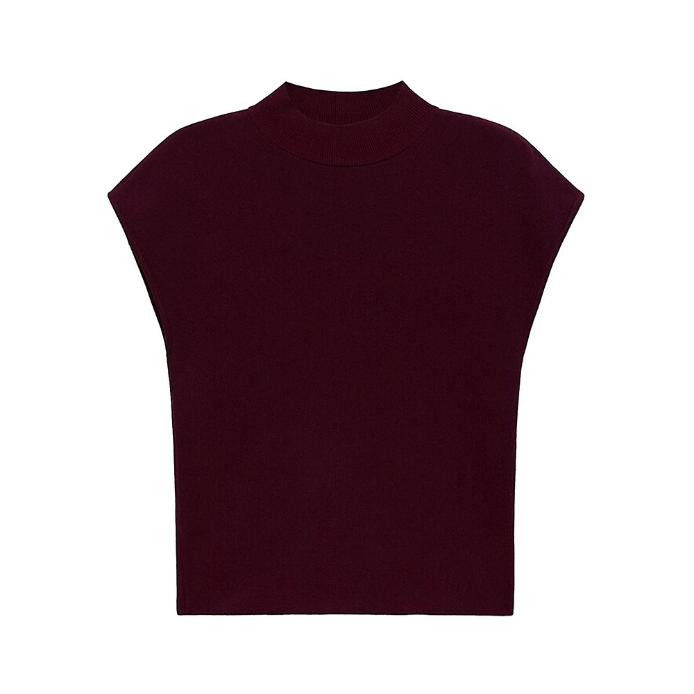 Slim-Fit Mock-Neck Fine-Knit Top