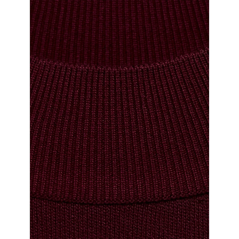 Slim-Fit Mock-Neck Fine-Knit Top