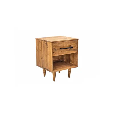 Cypress Reclaimed Wood 1 Drawer Nightstand In Spice
