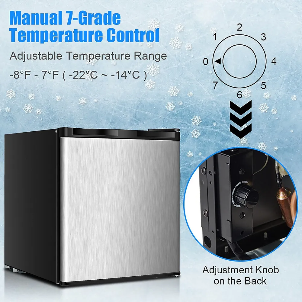 Costway 2 Doors 3.4 cu ft. Unit Compact Mini Refrigerator Freezer Cooler