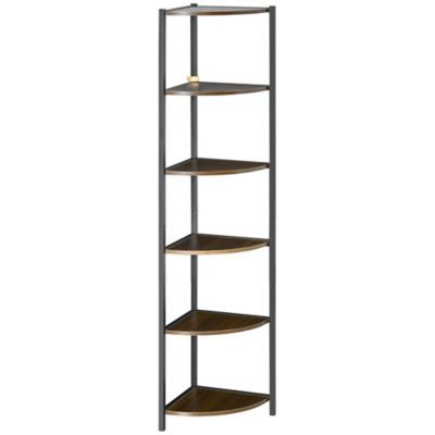 6-tier Corner Storage Shelves With Metal Frame