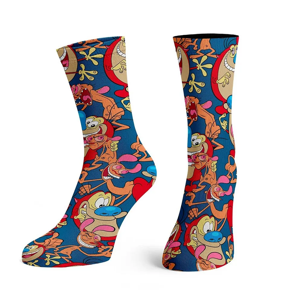 Bioworld The Ren & Stimpy Show Character Collage Crew Socks