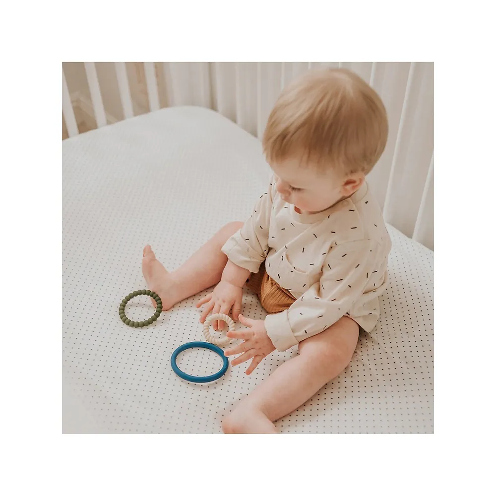 3-Piece Textured Ring Silicone Teether Set