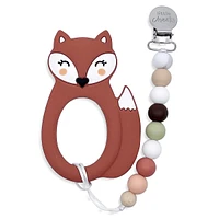 Fox Silicone Teether & Pacifier Clip