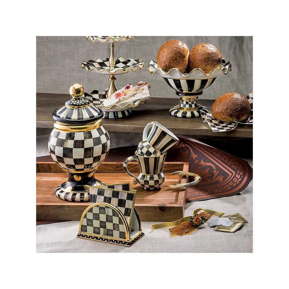 Courtly Check Enamel 3-Tier Sweet Stand