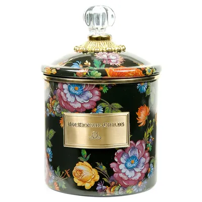 Flower Market Black Small Canister