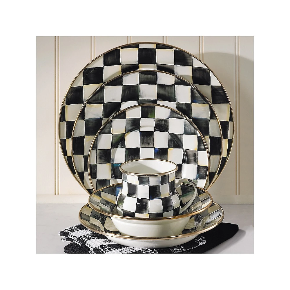 Courtly Check Enamel Dinner Plate