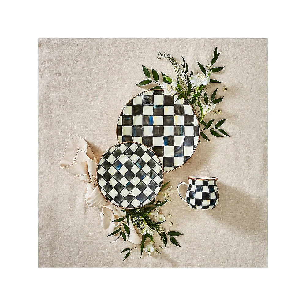 Courtly Check Enamel Dinner Plate