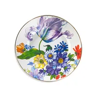 Flower Market White Dinner Plate