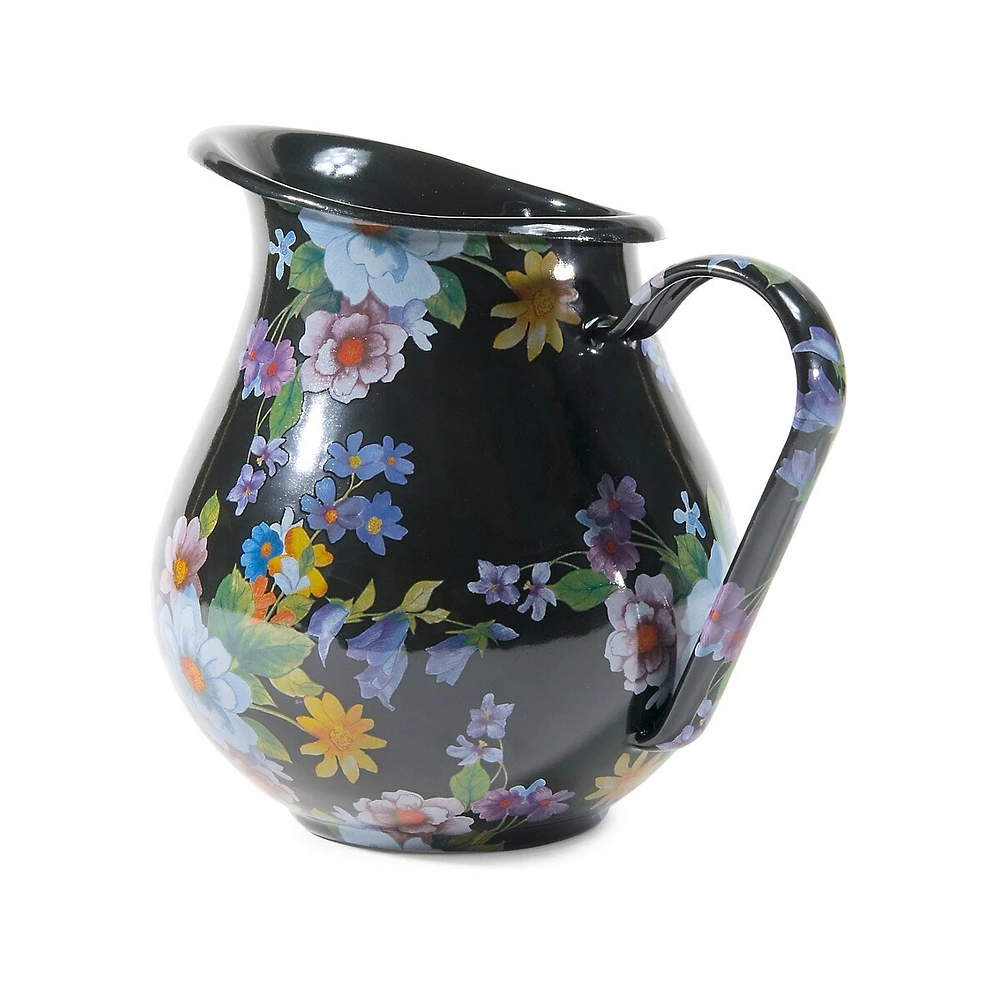 Flower Market Black Pitcher