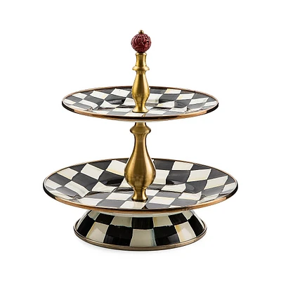 Courtly Check Enamel -Tier Sweet Stand