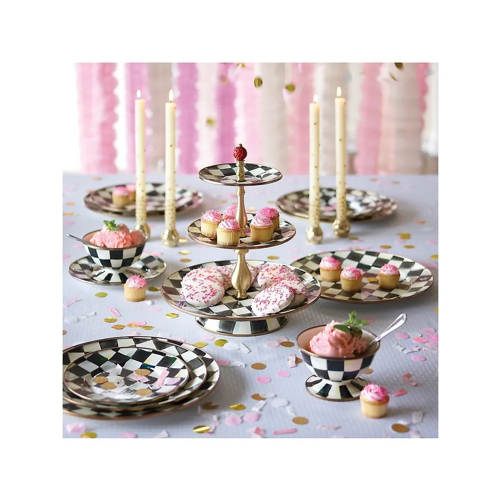 Courtly Check Enamel 3-Tier Sweet Stand