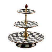 Courtly Check Enamel 3-Tier Sweet Stand