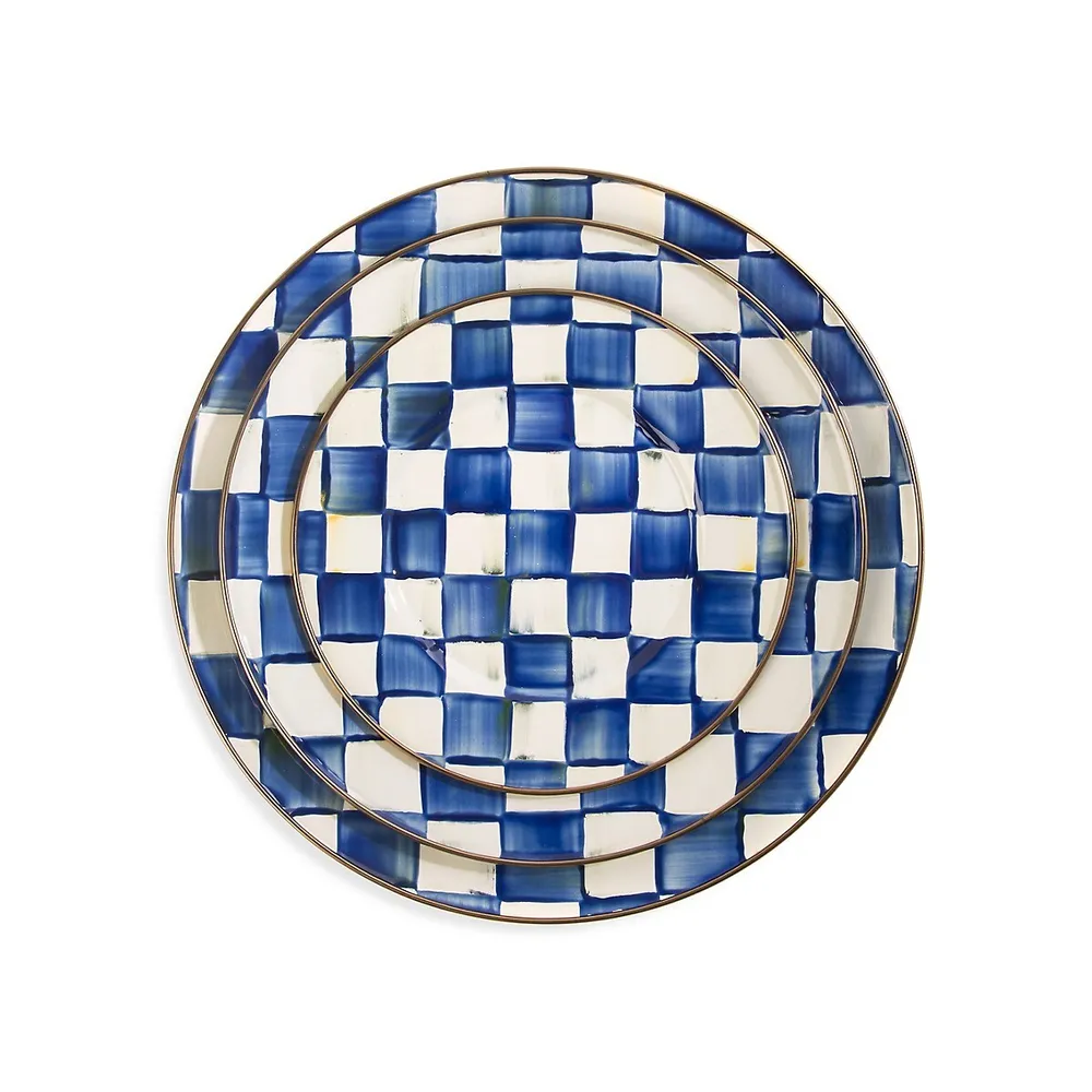 Royal Check Enamel Dinner Plate