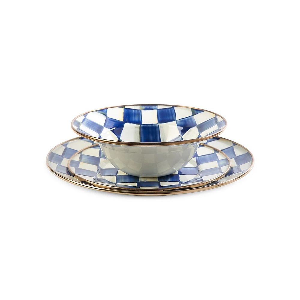 Royal Check Enamel Dinner Plate