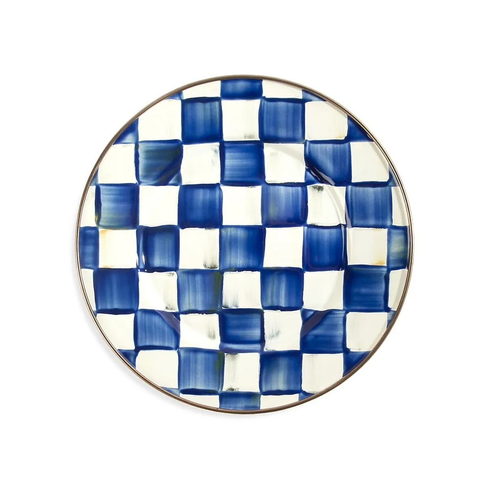 Royal Check Enamel Salad/Dessert Plate