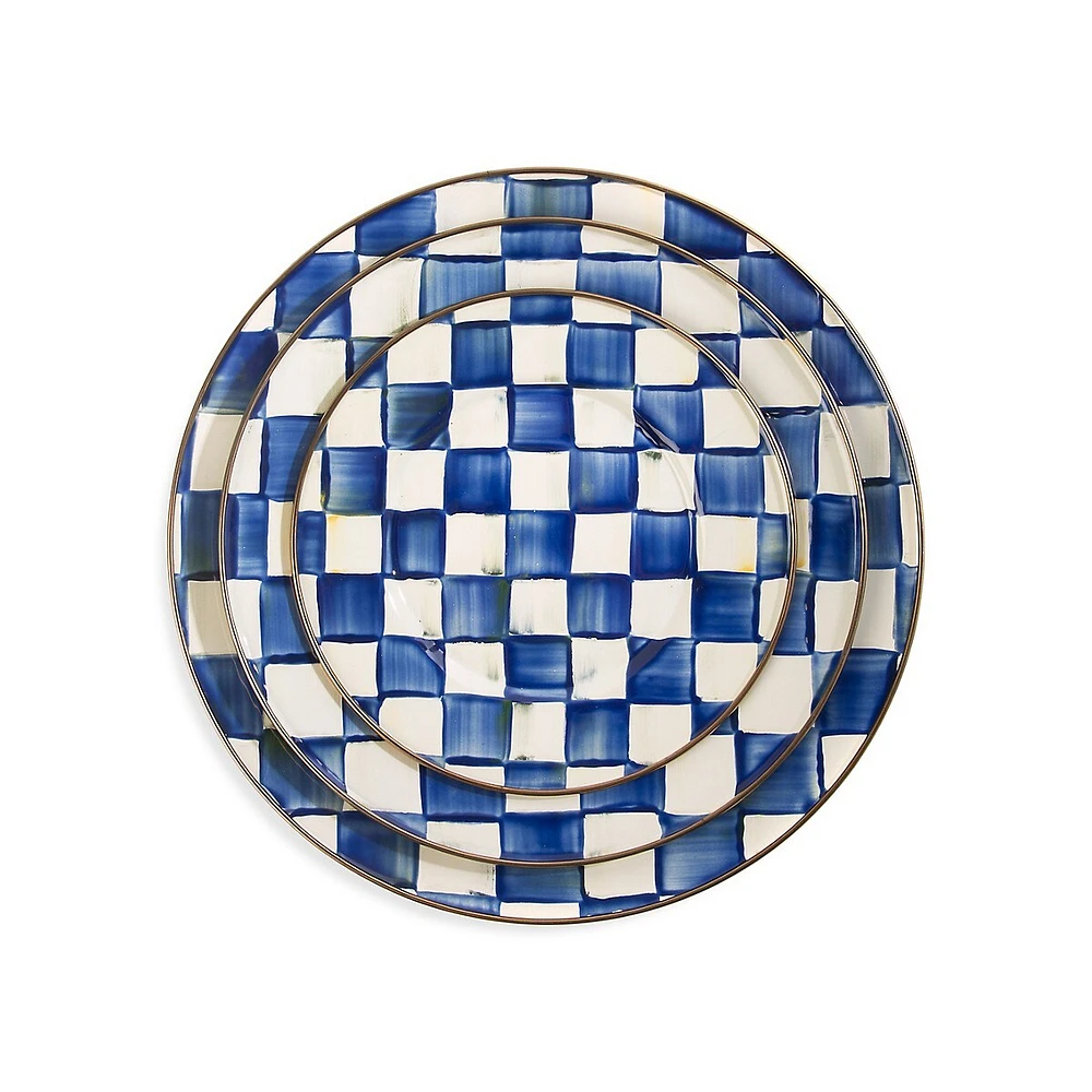 Royal Check Enamel Salad/Dessert Plate