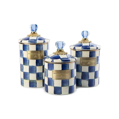 Royal Check Enamel Small Canister