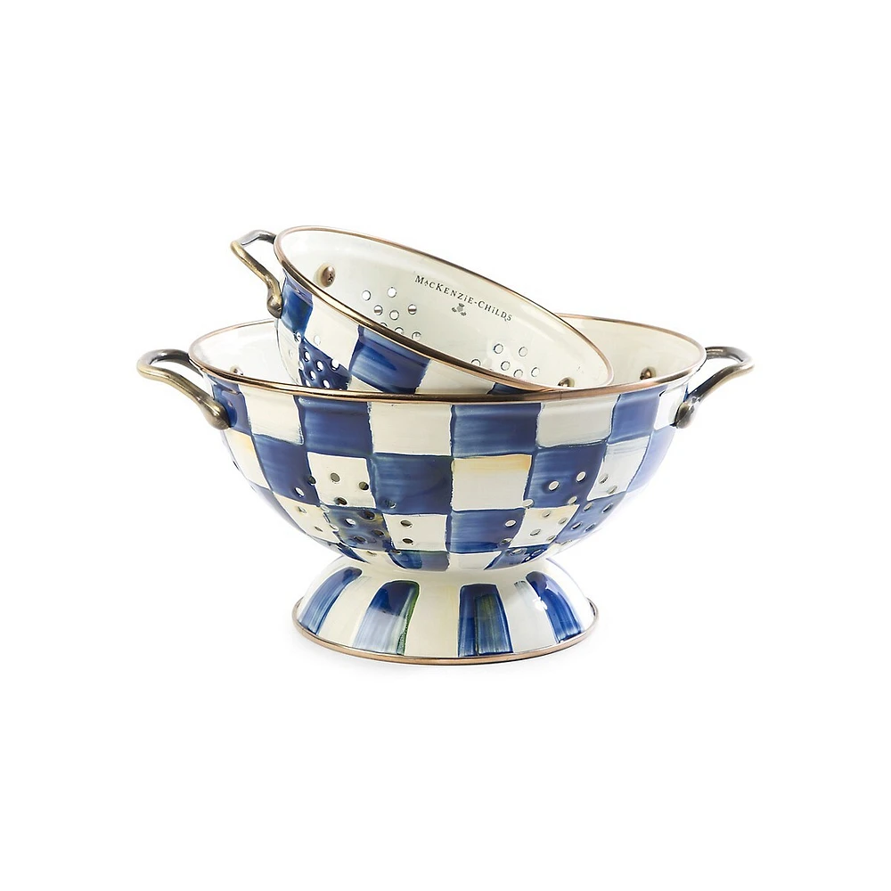 Royal Check Enamel Large Colander