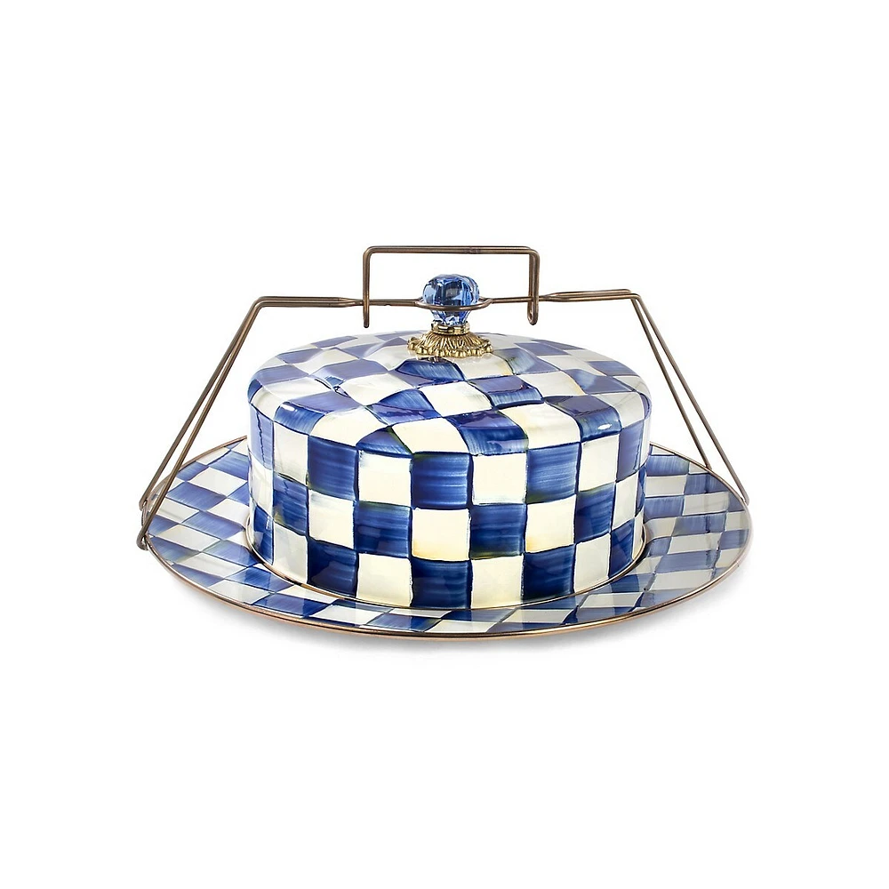 Royal Check Enamel Cake Carrier