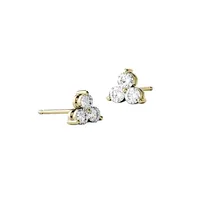 14K Yellow Gold & 0.36 CT. T.W. Created Moissanite Trio Stud Earrings