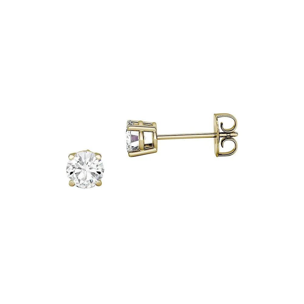 14K Yellow Gold & 0.46 CT. T.W. Created Moissanite Stud Earrings