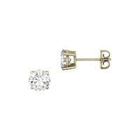 Dormeuses en or jaune 14 ct avec moissanite de 2 ct PT