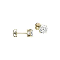 Dormeuses en or jaune 14 ct avec moissanite de 2 ct PT