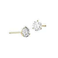 14k Yellow Gold 1.00 CT. T.W. Created Moissanite Martini Stud Earrings