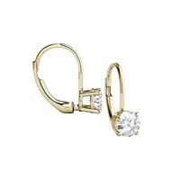 14K Yellow Gold & 1.00 CT. T.W. Round Created Moissanite Leverback Earrings