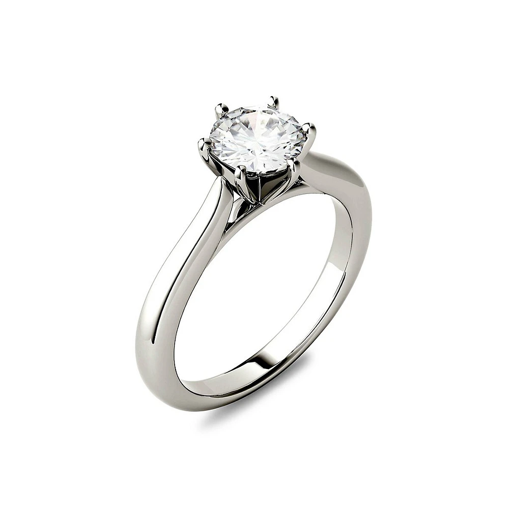 14K White Gold & 0.50 CT. T.W. Created Moissanite Solitaire Ring