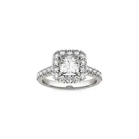 14K White Gold & 1.98 CT. T.W. Created Moissanite Halo Ring