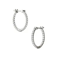 14k White Gold 0.44 CT. T.W. Created Moissanite Hoop Earrings