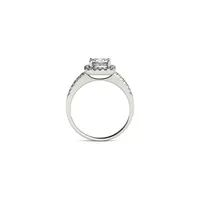 14k White Gold 1.40 CT. T.W. Created Moissanite Cushion Halo Ring