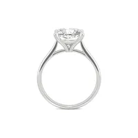 14K White Gold and Cushion-Cut Created Moissanite Solitaire Ring