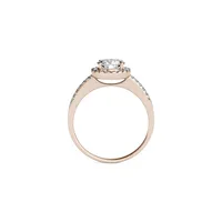 14K Rose Gold & 1.30 CT. T.W. Created Moissanite Halo Engagement Ring