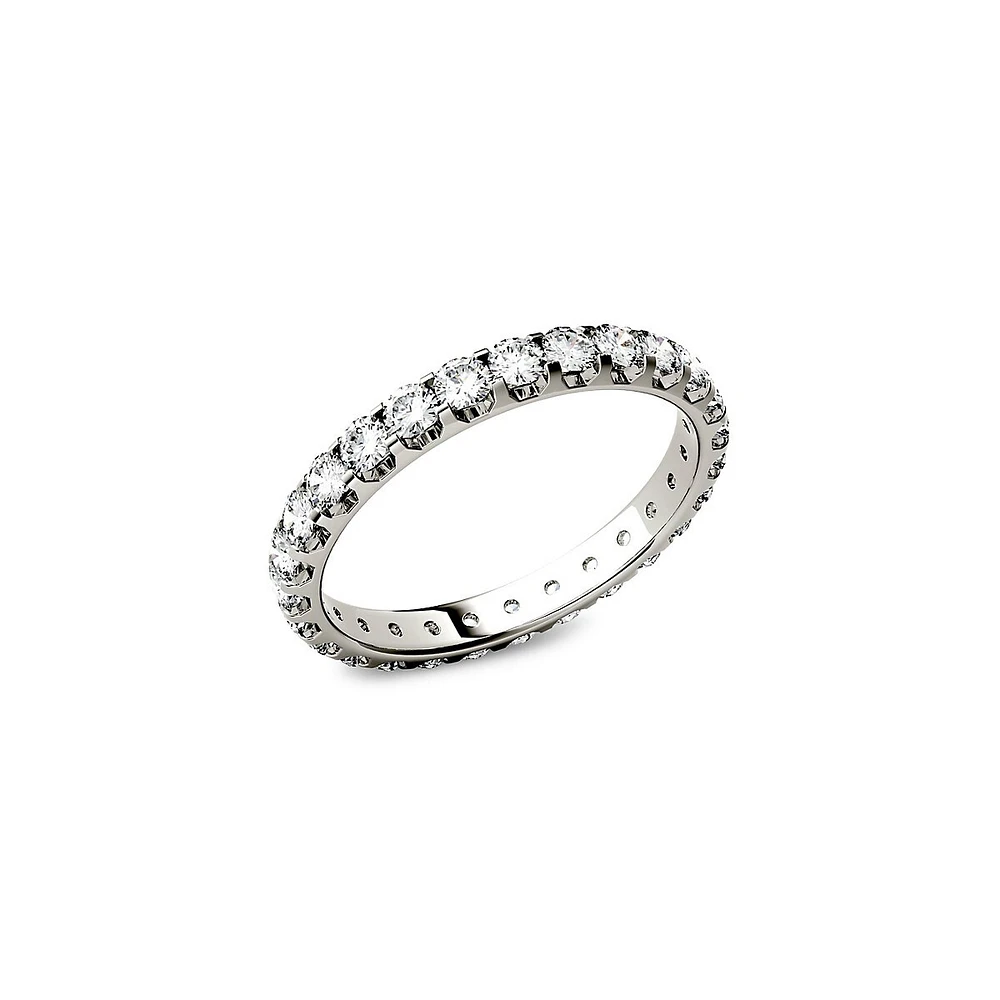 14K White Gold & 1 CT. T.W. Created Moissanite Eternity Band