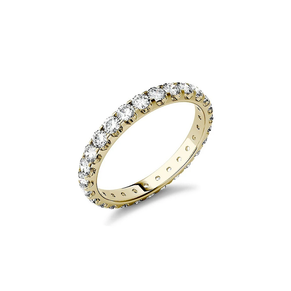 14K Yellow Gold & 1 CT. T.W. Created Moissanite Eternity Band