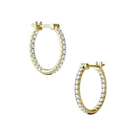 14k Yellow Gold 0.44 CT. T.W. Created Moissanite Hoop Earrings